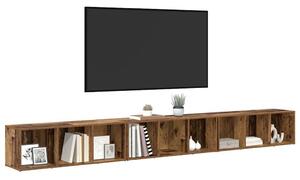 TV szekrény 3 pcs Régi fa 37 x 35 x 107.5 cm Műanyag Fa