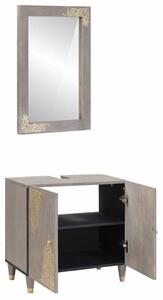 Fürdőszoba bútor szett tárolóval 2 pcs Szürke 62 x 33 x 58 cm