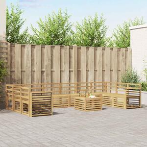VidaXL Kültéri kanapé szett 11 pcs Fehér 59 x 59 x 37 cm Tömör Akácfa