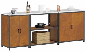 Konyhai Tároló Készlet polcokkal 3 pcs Rozsdás 240 x 50 x 92 cm