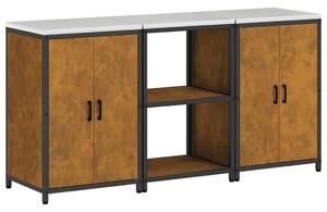 Konyhai Tároló Készlet polcokkal 3 pcs Rozsdás 180 x 50 x 92 cm