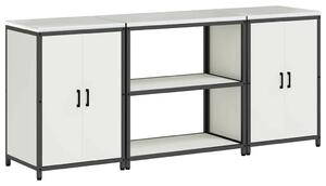 Konyhai Tároló Készlet polcokkal 3 pcs Fehér 210 x 50 x 92 cm