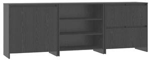 Széf 3 pcs Musta tammi 70 x 41 x 75 cm Faanyag