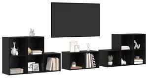 TV Szekrény Szett 8 pcs Fekete tölgy 37 x 35 x 72 cm Faanyag