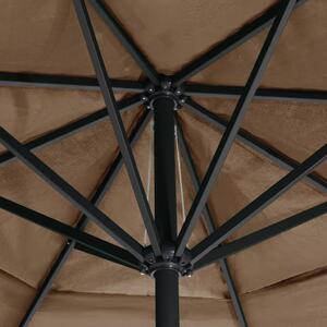 VidaXL tópszínű kültéri napernyő alumíniumrúddal 600 cm