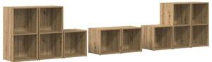 TV Szekrény Szett 8 pcs Artisan tölgy 37 x 35 x 72 cm Faanyag
