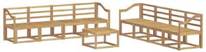 VidaXL Kültéri kanapé szett 9 pcs Fehér 59 x 59 x 37 cm Tömör Akácfa