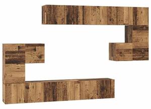 TV szekrény garnitúra 10 pcs Régi fa 60 x 30 x 30 cm Faanyag