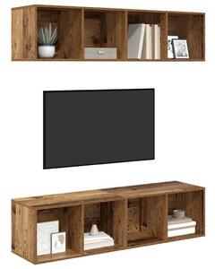 TV szekrény garnitúra 2 pcs Régi fa 37 x 37 x 142.5 cm Faanyag