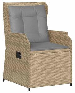 Kerti pad párnával 2 pcs Bézs Poli rattan