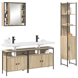 Fürdőszoba bútor szett 4 pcs sonoma tölgy 33 x 33 x 185.5 cm