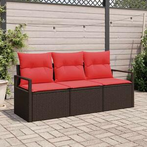 Kanapé Szett 3 pcs Barna polirattan