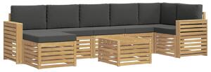 VidaXL Kültéri kanapé szett 8 pcs Fehér és Antracitszürke