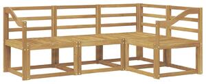 VidaXL Kültéri kanapé szett 4 pcs Fehér 185,5 x 126,5 x 73 cm