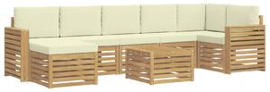 VidaXL Kültéri kanapé szett 8 pcs Fehér és Krém színű 59 x 59 x 37 cm