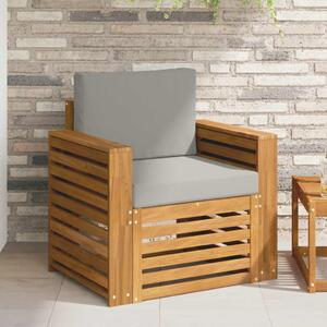 Kültéri kanapé Tömör akácfa és poliészter Természetes