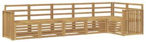 VidaXL Kültéri kanapé szett 6 pcs Fehér 306 x 128,5 x 73 cm