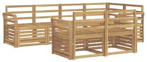 VidaXL Kültéri kanapé szett 7 pcs Fehér 249 x 130,5 x 73 cm