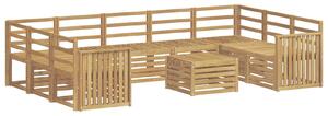 VidaXL Kültéri kanapé szett 10 pcs Fehér 59 x 59 x 37 cm Tömör Akácfa