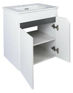 TMP VISION 50 fali függesztett fürdőszobai bútor - SKY 3 E-8099-50 porcelán mosdóval - 51 x 40 cm