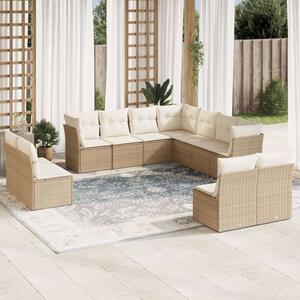 VidaXL Polyrattan Kerti Ülőgarnitúra - Bézs - 11 részes