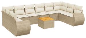 VidaXL Polyrattan Kerti Ülőgarnitúra - 11 részes - Bézs