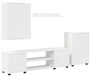 4 részes TV szekrény szett Falra szerelhető 4 pcs Fehér Faanyag