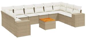 VidaXL Polyrattan Kerti Ülőgarnitúra - 11 részes - Bézs