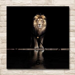 Szögletes üvegóra Portré egy oroszlán