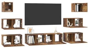 TV szekrény garnitúra 8 pcs Régi fa 60 x 30 x 30 cm Faanyag