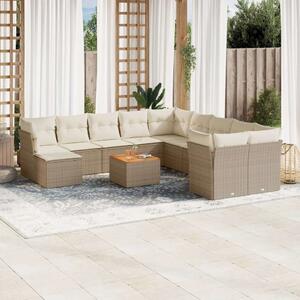 VidaXL Polyrattan Kerti Ülőgarnitúra - 12 részes - Bézs