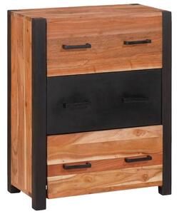 Széf fiókkal 3 pcs Barna 55 x 30 x 75 cm Tömör akácfa