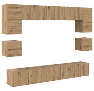 TV szekrény garnitúra 8 pcs kézműves tölgy 100 x 30 x 30 cm