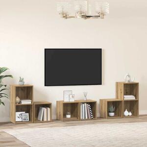 TV Szekrény Szett 6 pcs Artisan tölgy 37 x 35 x 72 cm Faanyag