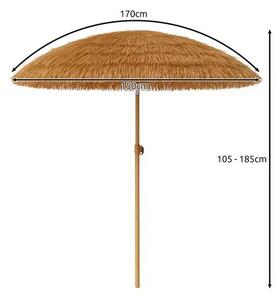 Gardlov 150 cm Átmérőjű, Állítható Magasságú Kerti Napernyő - Bézs