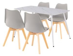 Ravena 4+1 étkező garnitúra fehér-szürke