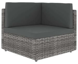VidaXL 11 részes szürke polyrattan kerti ülőgarnitúra párnákkal