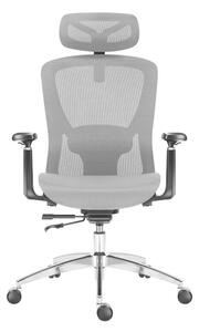 Ergonomikus irodai forgószék, hálós szellőzőanyag, dönthető háttámla, állítható ülésmélység, szürke