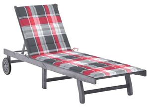 VidaXL Akácfa Napozóágy - 200cm - Szürke