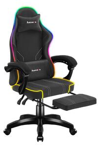 Gamer szék Space RGB lábtartóval fekete