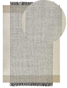 Fekete és bézs gyapjúszőnyeg 160 x 230 cm DIVARLI