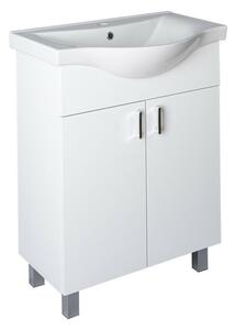 VivaStyle EKONOMIK 55 lábon álló 2 ajtós fürdőszobabútor Sanovit ALBATROS 10055 mosdókagyló 55x45cm