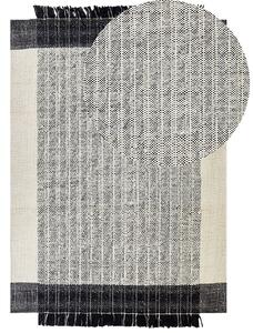 Fekete és fehér gyapjúszőnyeg 160 x 230 cm KETENLI