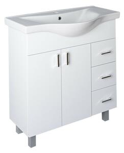 VivaStyle BIANKA 80 lábon álló fürdőszobabútor 3 fiókos Sanovit ALBATROS 10080 mosdóval 80 x 46 cm