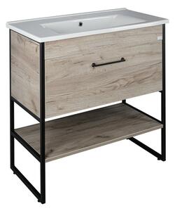 TMP IRON 85 álló fürdőszobabútor - Sanovit ATRIA 9085 porcelán mosdóval - 85 x 45,5cm
