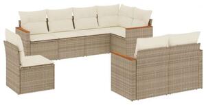 VidaXL Polyrattan Kerti Ülőgarnitúra - 8 részes - Bézs