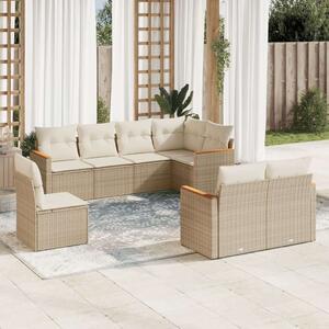 VidaXL Polyrattan Kerti Ülőgarnitúra - 8 részes - Bézs