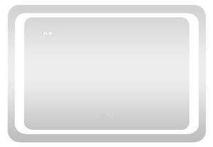Viva AURA fürdőszoba tükör - érintőkapcsolós - páramenetesítős - órával - LED - FEKVŐ - 80 x 60 cm