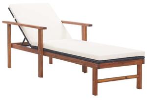 VidaXL Napozóágy - Akácfa és Polyrattan - 200cm
