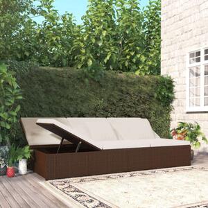 VidaXL Polyrattan Napozóágy/Kanapé - Barna - 200x121cm